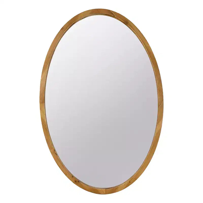 24 x 36 Inch Oval Wall Mirror with Wood Frame