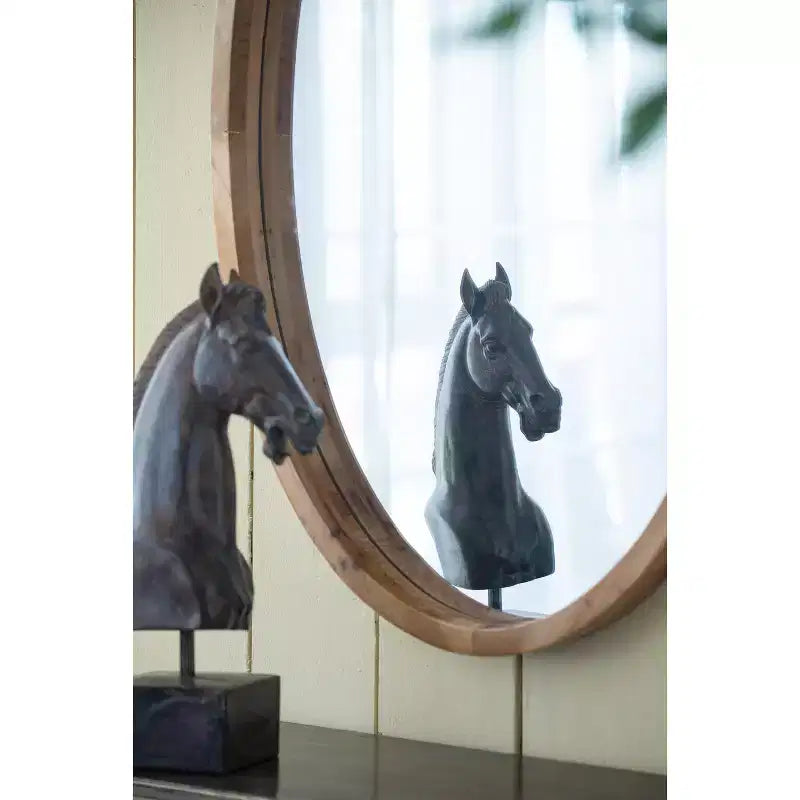 24 x 36 Inch Oval Wall Mirror with Wood Frame