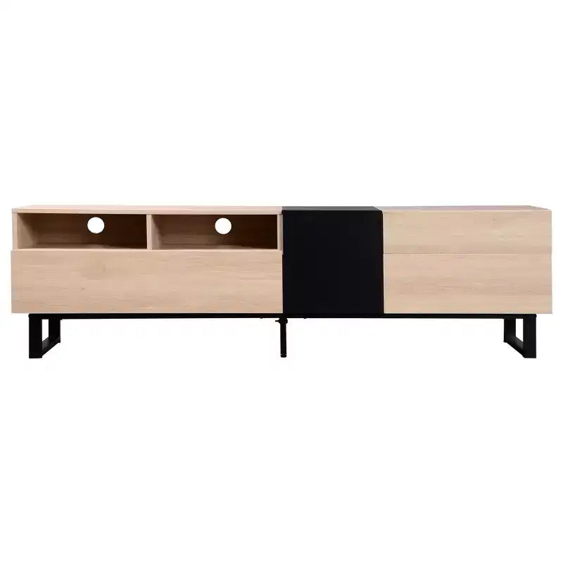 PexFix Modern TV Stand with Double Storage Space Media Console Table Entertainment Center with Drop Down Door for Living Room/Bedroom