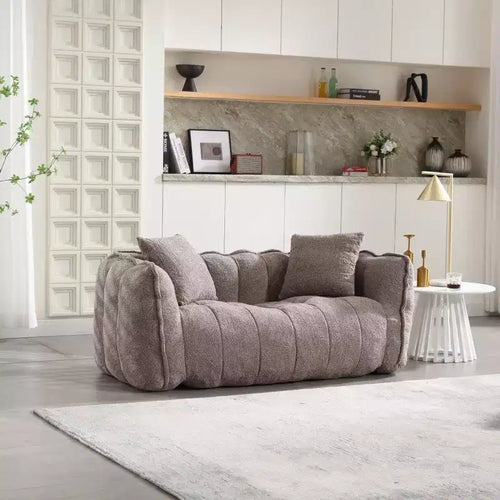 Okak 2-Person Bean Bag Chair,66 Inch Oversized Chenille Lounger Beanbag Chair Sofa,Comfy Couch for Living Room Bedroom