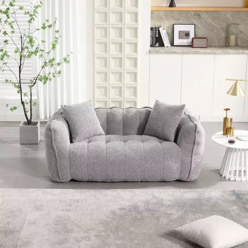 Okak 2-Person Bean Bag Chair,66 Inch Oversized Chenille Lounger Beanbag Chair Sofa,Comfy Couch for Living Room Bedroom