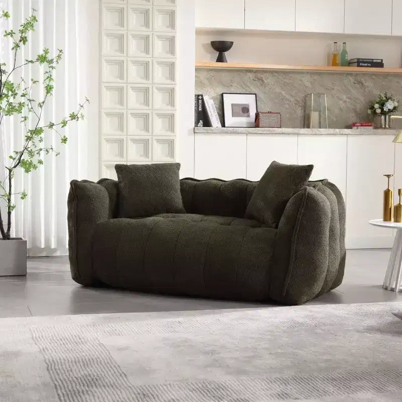 Okak 2-Person Bean Bag Chair,66 Inch Oversized Chenille Lounger Beanbag Chair Sofa,Comfy Couch for Living Room Bedroom
