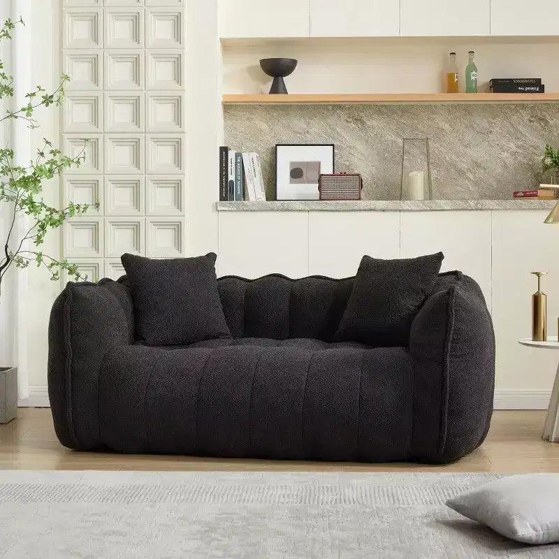 Okak 2-Person Bean Bag Chair,66 Inch Oversized Chenille Lounger Beanbag Chair Sofa,Comfy Couch for Living Room Bedroom