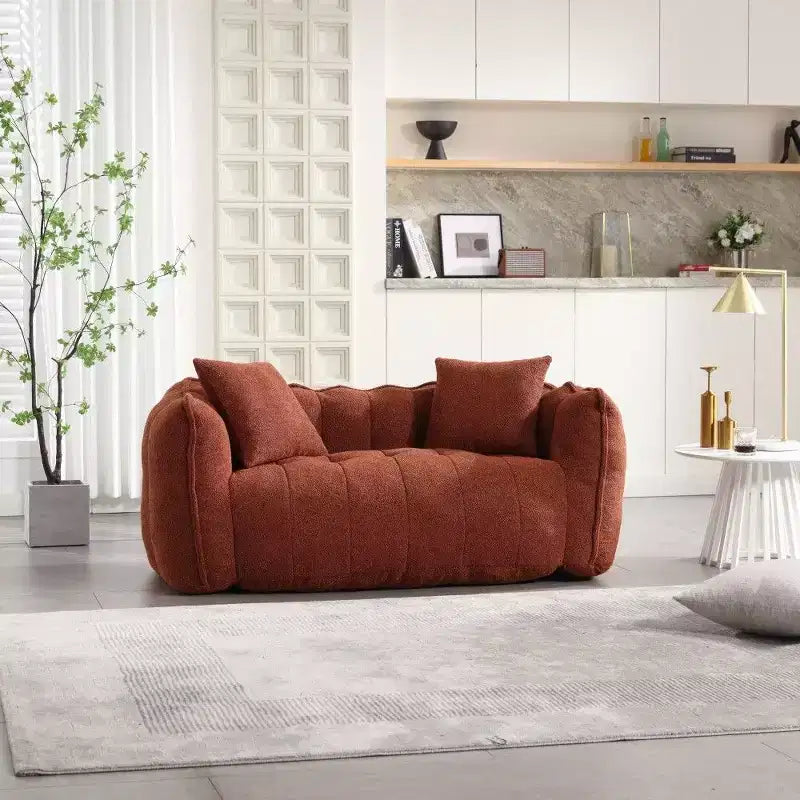 Okak 2-Person Bean Bag Chair,66 Inch Oversized Chenille Lounger Beanbag Chair Sofa,Comfy Couch for Living Room Bedroom