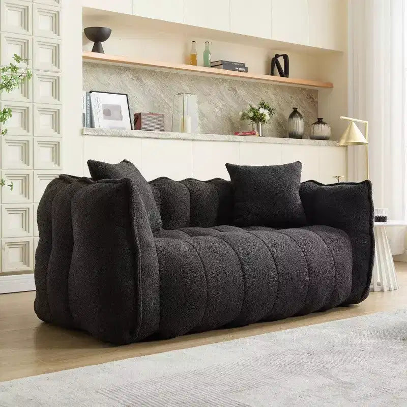 Okak 2-Person Bean Bag Chair,66 Inch Oversized Chenille Lounger Beanbag Chair Sofa,Comfy Couch for Living Room Bedroom