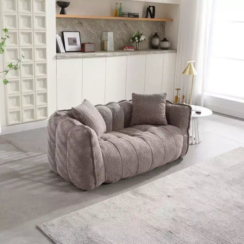 Okak 2-Person Bean Bag Chair,66 Inch Oversized Chenille Lounger Beanbag Chair Sofa,Comfy Couch for Living Room Bedroom