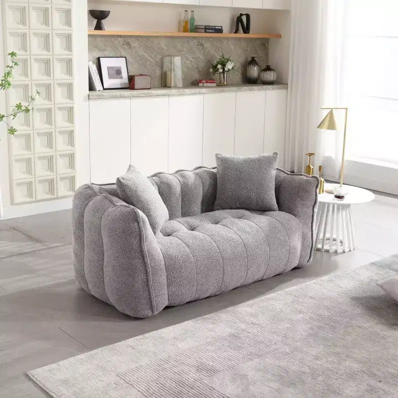 Okak 2-Person Bean Bag Chair,66 Inch Oversized Chenille Lounger Beanbag Chair Sofa,Comfy Couch for Living Room Bedroom