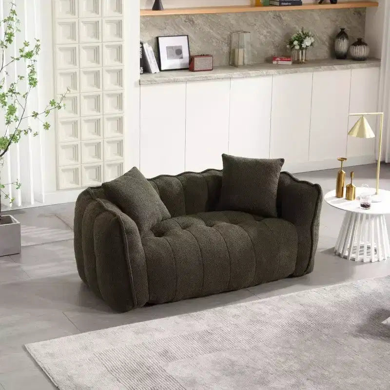 Okak 2-Person Bean Bag Chair,66 Inch Oversized Chenille Lounger Beanbag Chair Sofa,Comfy Couch for Living Room Bedroom