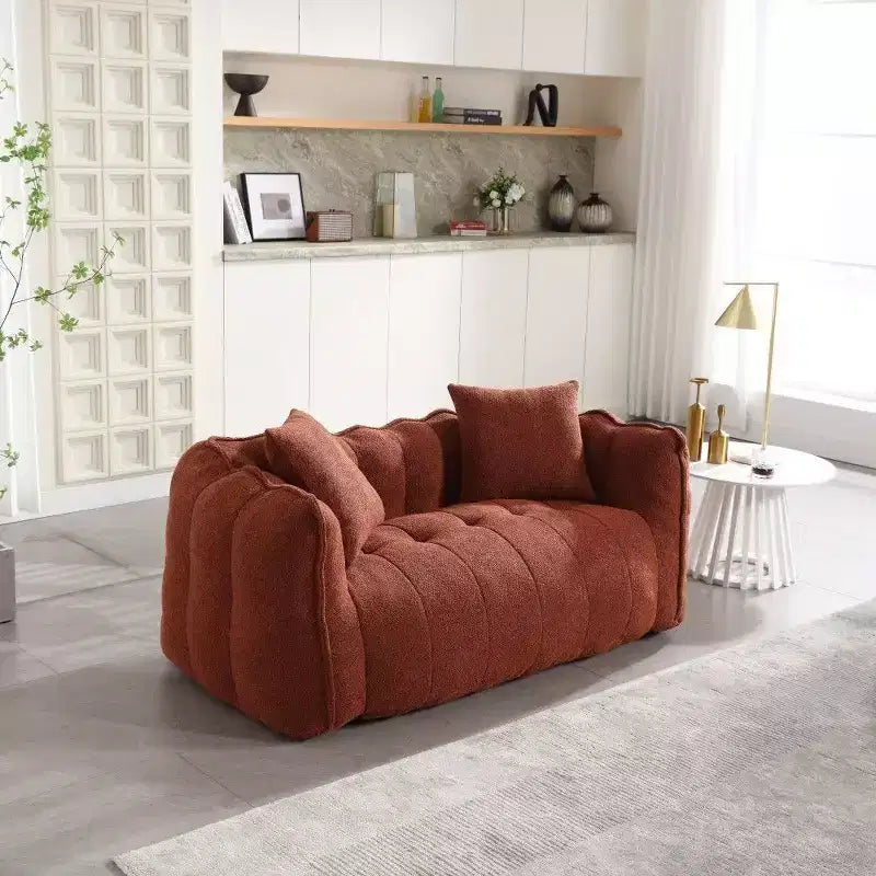 Okak 2-Person Bean Bag Chair,66 Inch Oversized Chenille Lounger Beanbag Chair Sofa,Comfy Couch for Living Room Bedroom