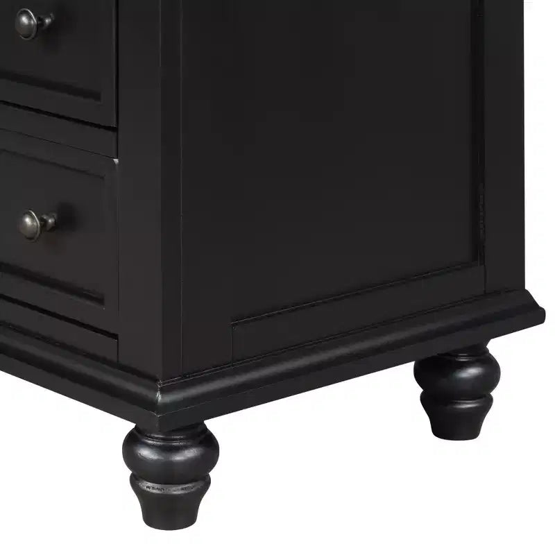 GDFStudio Henry 3-Drawer Storage Wood Cabinet with Pull-Out Tray Versatile End Table