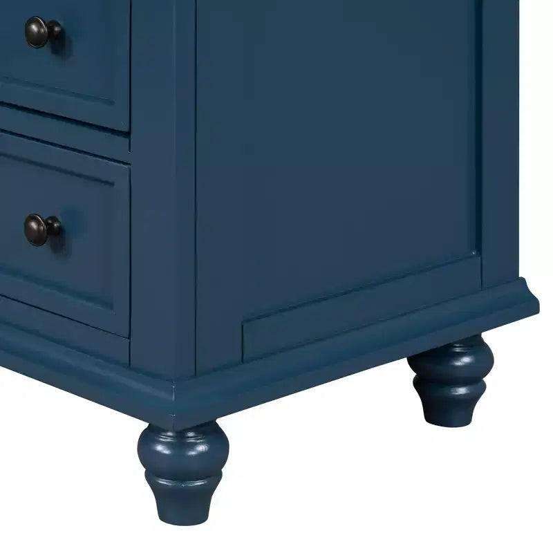 GDFStudio Henry 3-Drawer Storage Wood Cabinet with Pull-Out Tray Versatile End Table