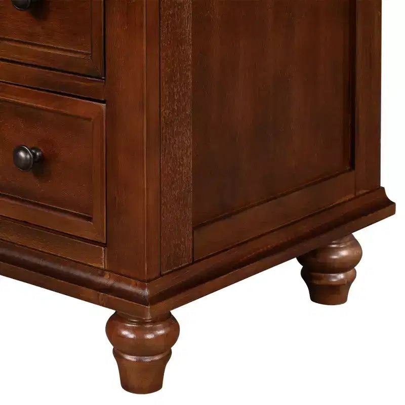 GDFStudio Henry 3-Drawer Storage Wood Cabinet with Pull-Out Tray Versatile End Table