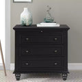 GDFStudio Henry 3-Drawer Storage Wood Cabinet with Pull-Out Tray Versatile End Table