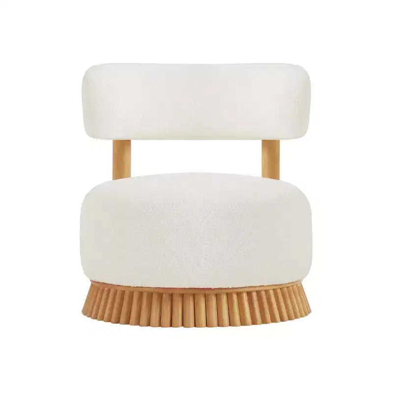 Modern Armless Accent Chair with Unique Base, Boucl Upholstered Chair for Living Room, Bedroom, or Reading Nook-Panipeachy