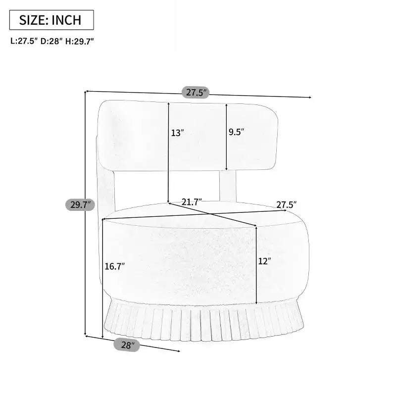 Modern Armless Accent Chair with Unique Base, Boucl Upholstered Chair for Living Room, Bedroom, or Reading Nook-Panipeachy