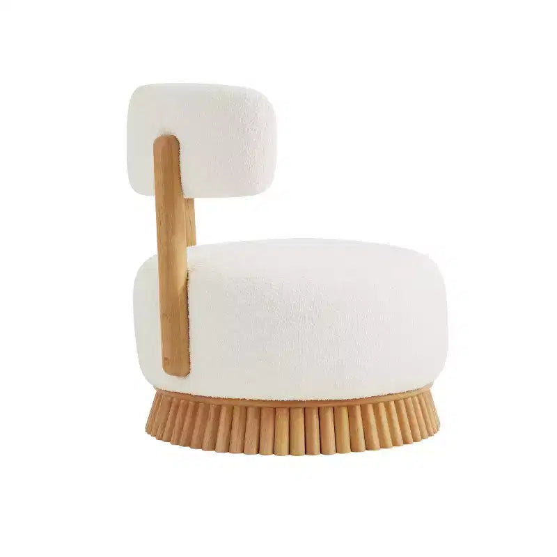 Modern Armless Accent Chair with Unique Base, Boucl Upholstered Chair for Living Room, Bedroom, or Reading Nook-Panipeachy