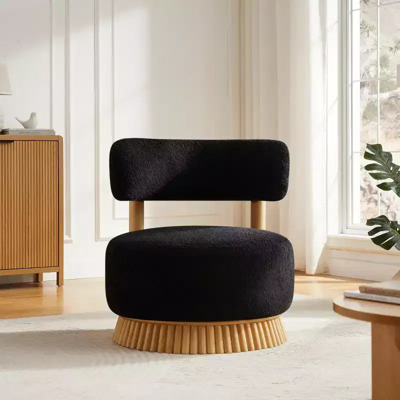 Modern Armless Accent Chair with Unique Base, Boucl Upholstered Chair for Living Room, Bedroom, or Reading Nook-Panipeachy
