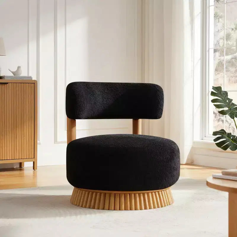 Modern Armless Accent Chair with Unique Base, Boucl Upholstered Chair for Living Room, Bedroom, or Reading Nook-Panipeachy