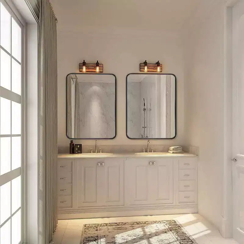 PexFix Bathroom Mirror for Over Sink Wall Mirror Metal Frame Rounded Rectangular Vanity Mirrors for Bedroom Living Room Entryway Decor