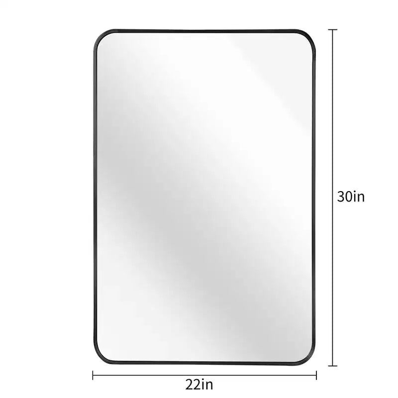 PexFix Bathroom Mirror for Over Sink Wall Mirror Metal Frame Rounded Rectangular Vanity Mirrors for Bedroom Living Room Entryway Decor