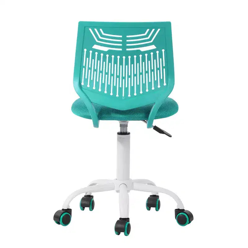 HomeRoots Aqua and White Adjustable Height Swivel Rolling Office Chair