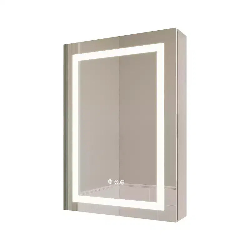 Medicine Outlet Led Medicine Cabinet Mirror,Internal Light,Recessed or Surface Wall Mounted, Defogger, Dimmer,Large Angle Hinge