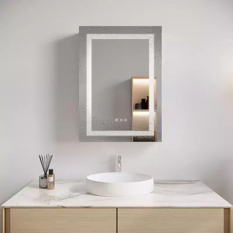 Medicine Outlet Led Medicine Cabinet Mirror,Internal Light,Recessed or Surface Wall Mounted, Defogger, Dimmer,Large Angle Hinge