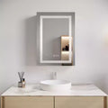 Medicine Outlet Led Medicine Cabinet Mirror,Internal Light,Recessed or Surface Wall Mounted, Defogger, Dimmer,Large Angle Hinge