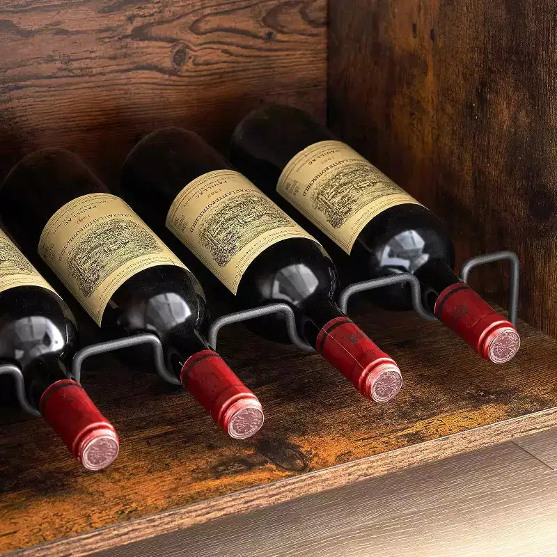 Wine Bar Cabinet, Glass Door Liquor Cabinet with Wine Rack, Coffee Bar Table with Storage, Liquor Sideboard with Adjustable Shelves for Living Room