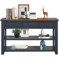 Modern Entryway Table, 48 Pine Wood Console Table with 3 Top Drawers and 2 Open Style Bottom Shelves, for Living Room, Dining Room and Corridor