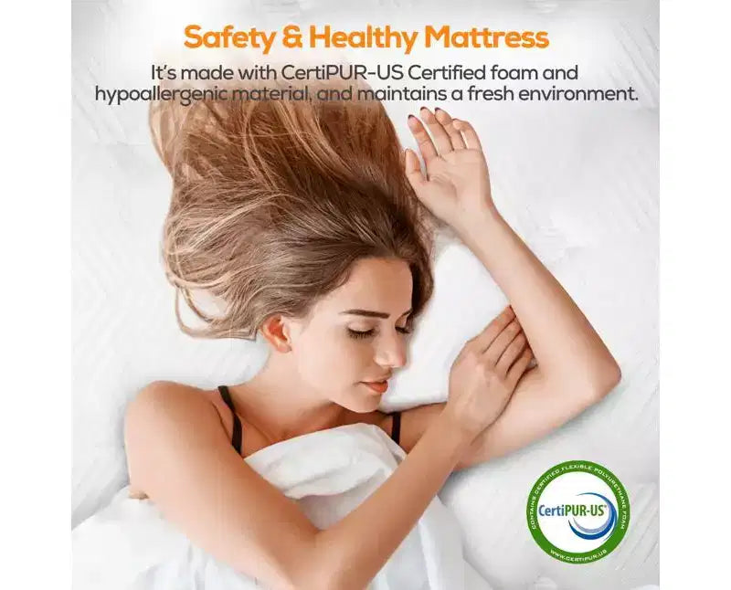 14 Inch Queen Mattress in a box Hybrid Spring Memory Foam Medium Firm, Antimicrobial Fabric Cover, White