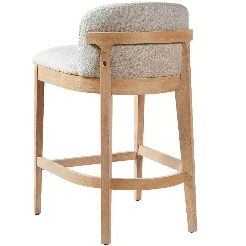 Christopher Knight Home Sabrina Farmhouse Rubberwood Upholstered Counter Stools with Curved Backrest (Set of 2)