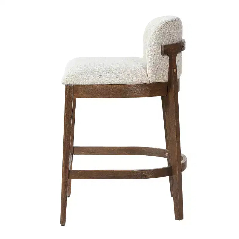 Christopher Knight Home Sabrina Farmhouse Rubberwood Upholstered Counter Stools with Curved Backrest (Set of 2)