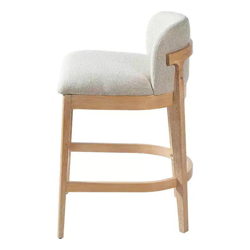 Christopher Knight Home Sabrina Farmhouse Rubberwood Upholstered Counter Stools with Curved Backrest (Set of 2)