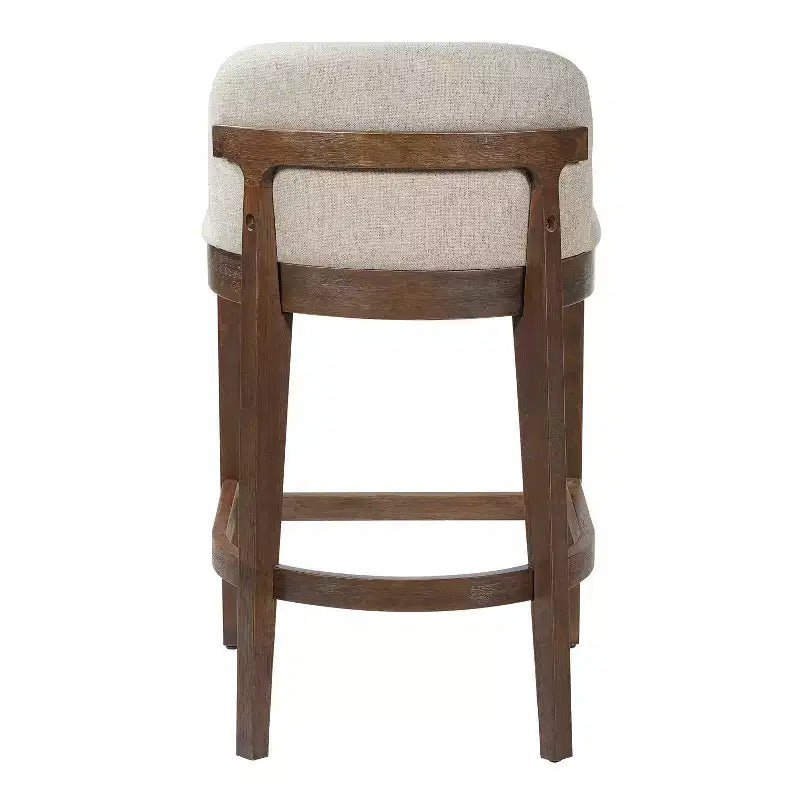 Christopher Knight Home Sabrina Farmhouse Rubberwood Upholstered Counter Stools with Curved Backrest (Set of 2)