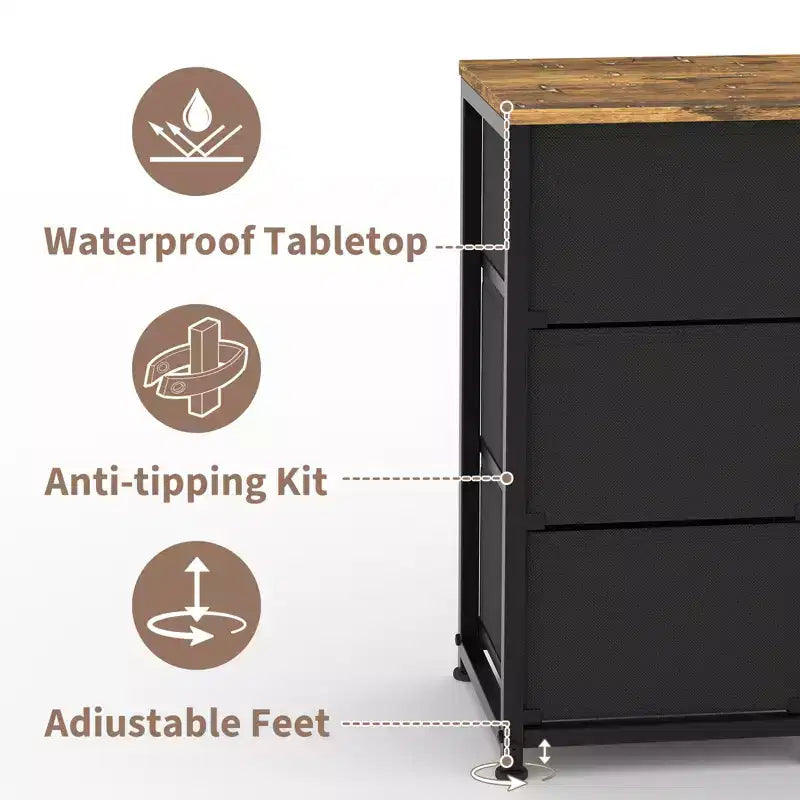 11 Drawer Dresser, 63 Inch TV Stand for 65, 70 Inch TV, Entertainment Center with Storage, Wide Chest of Drawers with Open Shelves for Living Room
