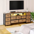 11 Drawer Dresser, 63 Inch TV Stand for 65, 70 Inch TV, Entertainment Center with Storage, Wide Chest of Drawers with Open Shelves for Living Room