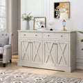 Sideboard Buffet Cabinet with Storage, 55 Large Kitchen Storage Cabinet with 2 Drawers and 4 Doors, Wood Coffee Bar Buffet Table