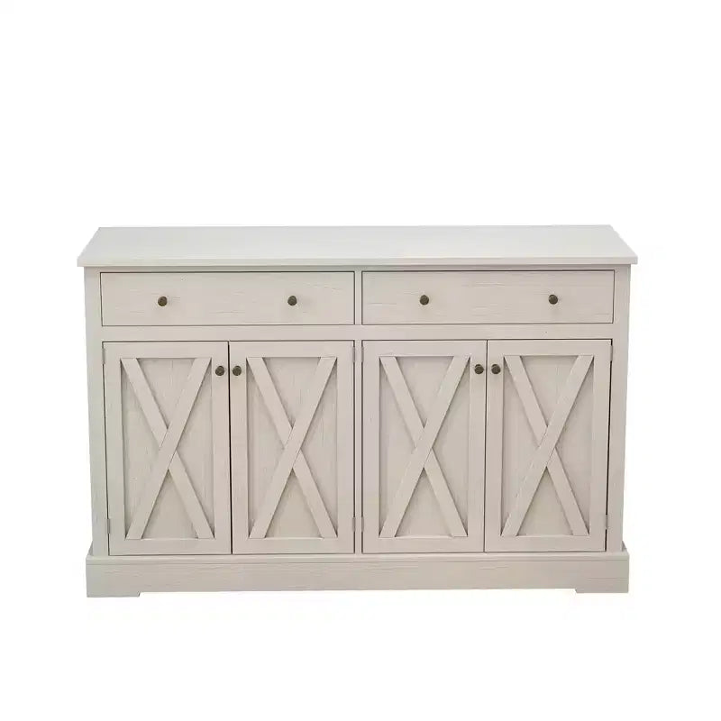 Sideboard Buffet Cabinet with Storage, 55 Large Kitchen Storage Cabinet with 2 Drawers and 4 Doors, Wood Coffee Bar Buffet Table