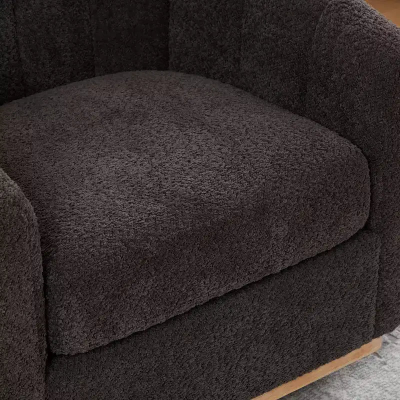 360 Swivel Accent Chair Upholstered Barrel Chair Pumpkin-Shape Armchair Club Chair Office Chair Round Single Lounge Sofa - ModernLuxe