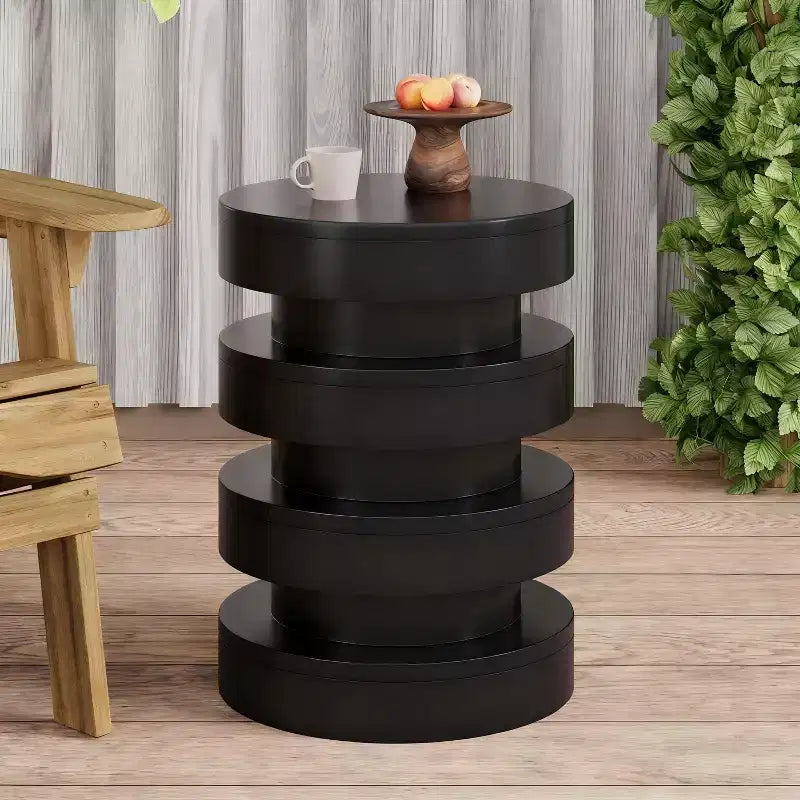 Round End Table MGO Side Table for Indoor Outdoor, Accent Table Sofa Side Table Cocktail Table Plant Stand - ModernLuxe