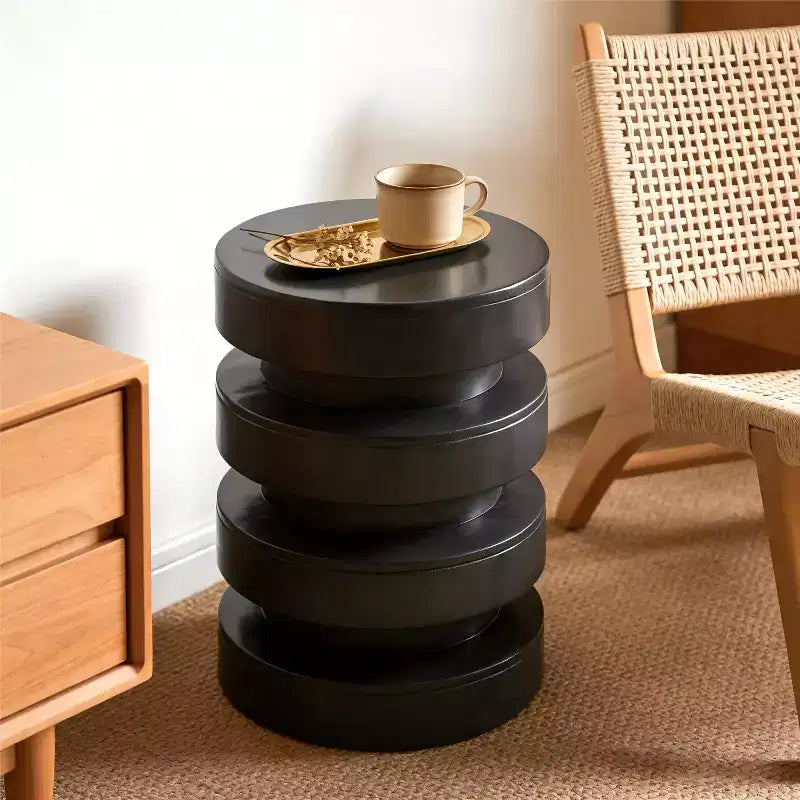 Round End Table MGO Side Table for Indoor Outdoor, Accent Table Sofa Side Table Cocktail Table Plant Stand - ModernLuxe
