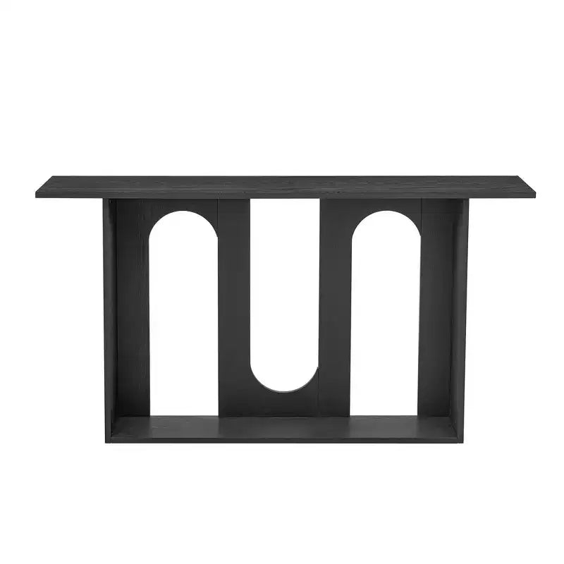 TUYOHW 60 Modern Organic Console Table with Curved Base,Entryway Table with Lower Storage Shelf for Entryway,Hallway,Living Room,Foyer,Corridor