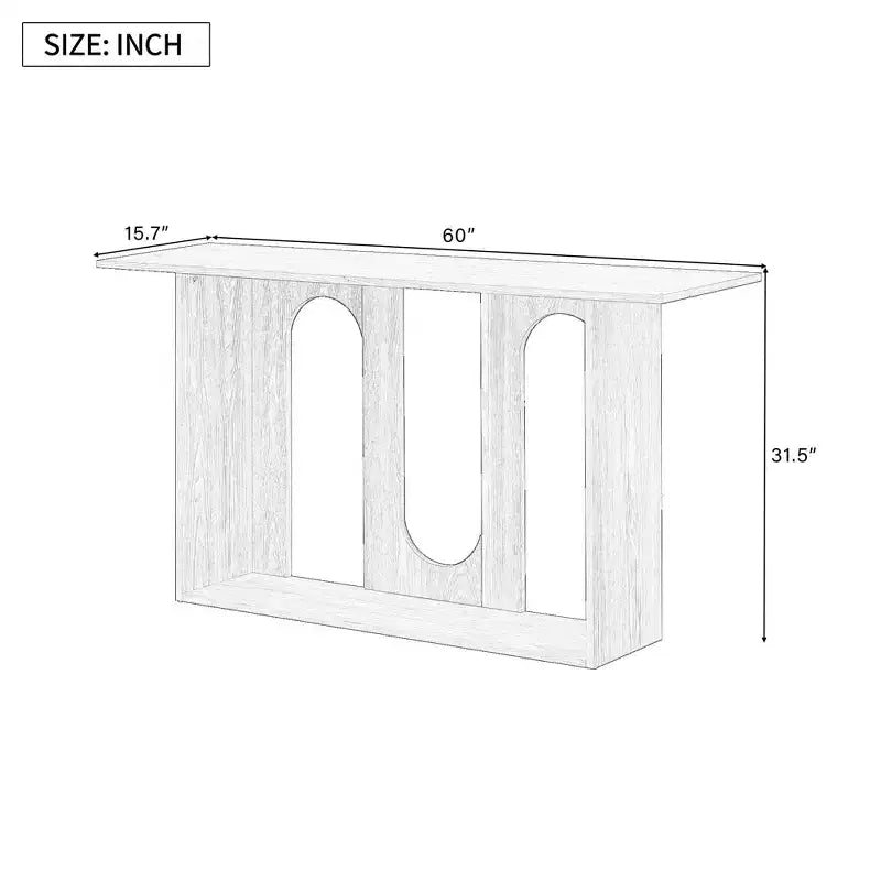 TUYOHW 60 Modern Organic Console Table with Curved Base,Entryway Table with Lower Storage Shelf for Entryway,Hallway,Living Room,Foyer,Corridor