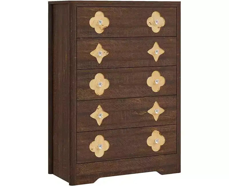 Acekool Fluted Drawer Dresser, 3-Drawer or 5-Drawer Chest for Bedroom, Living Room & Nursery Storage