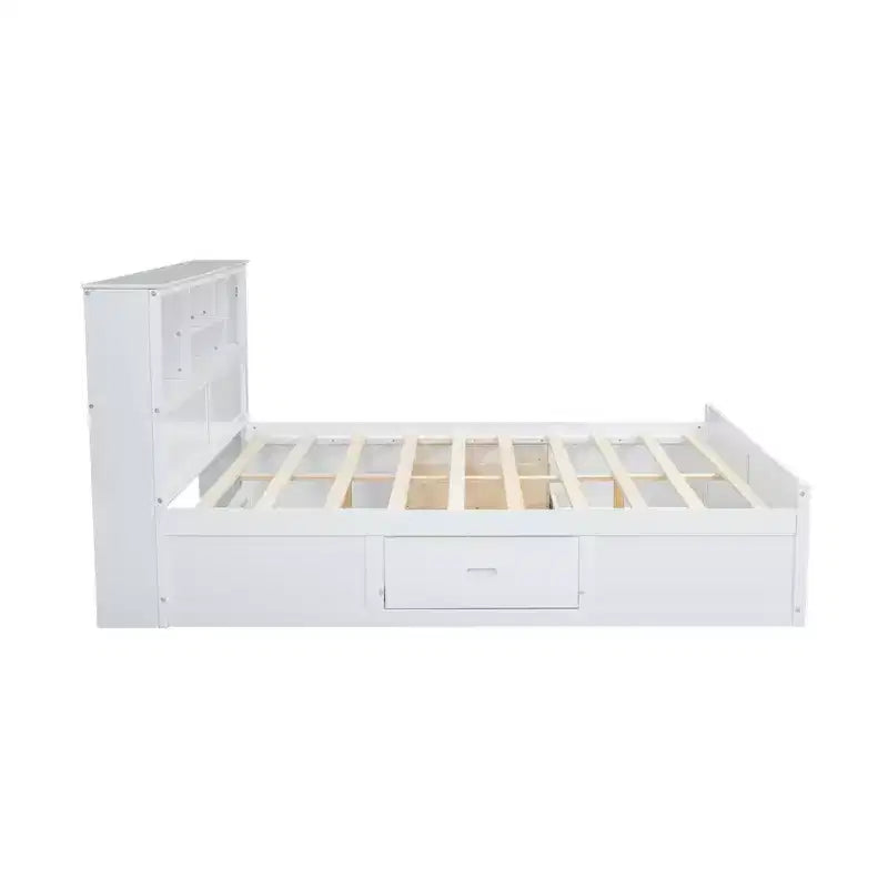 GDFStudio Alvarez Wood Platform Bed with Multi-storage Headboard, USB and Drawers