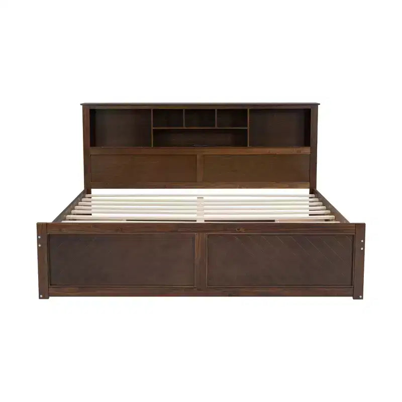 GDFStudio Alvarez Wood Platform Bed with Multi-storage Headboard, USB and Drawers