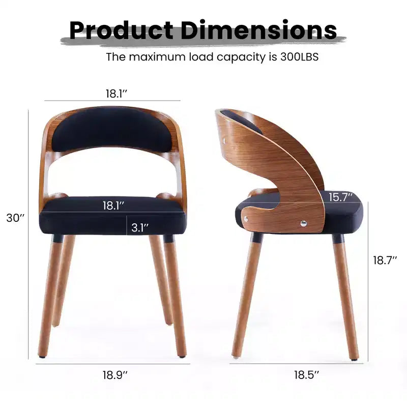 TUYOHW Modern Round Dining Chairs Set of 2,Upholstered Dining Room Chairs with Curved Backrest & Sturdy Wood Frame