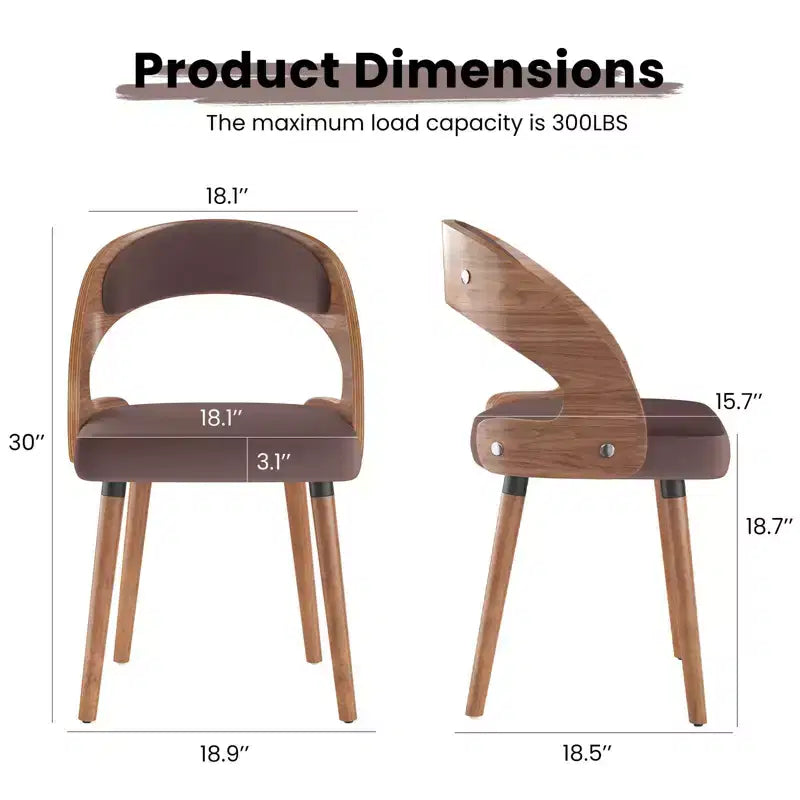 TUYOHW Modern Round Dining Chairs Set of 2,Upholstered Dining Room Chairs with Curved Backrest & Sturdy Wood Frame