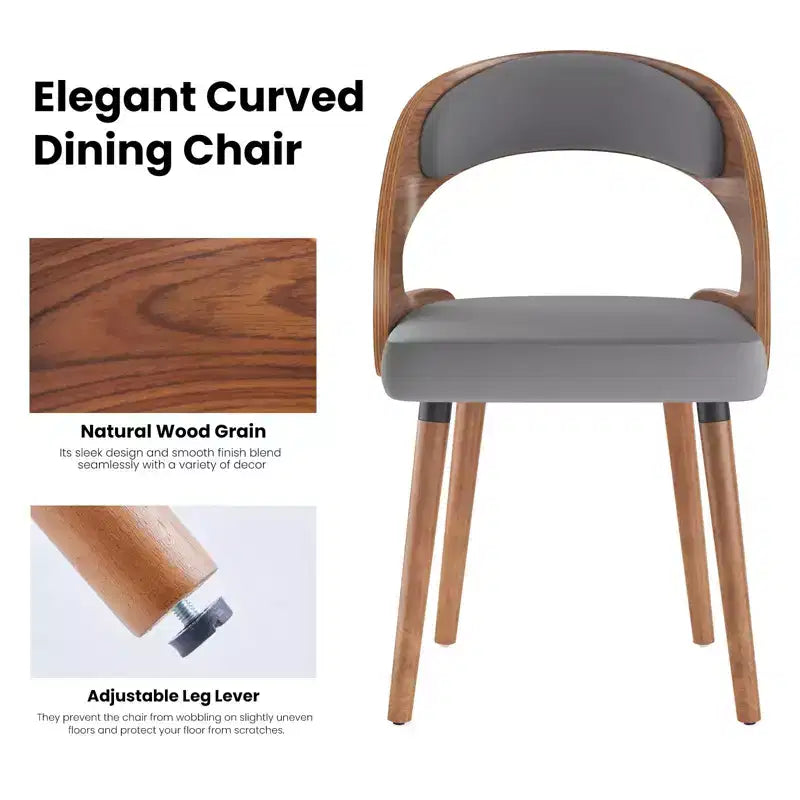 TUYOHW Modern Round Dining Chairs Set of 2,Upholstered Dining Room Chairs with Curved Backrest & Sturdy Wood Frame